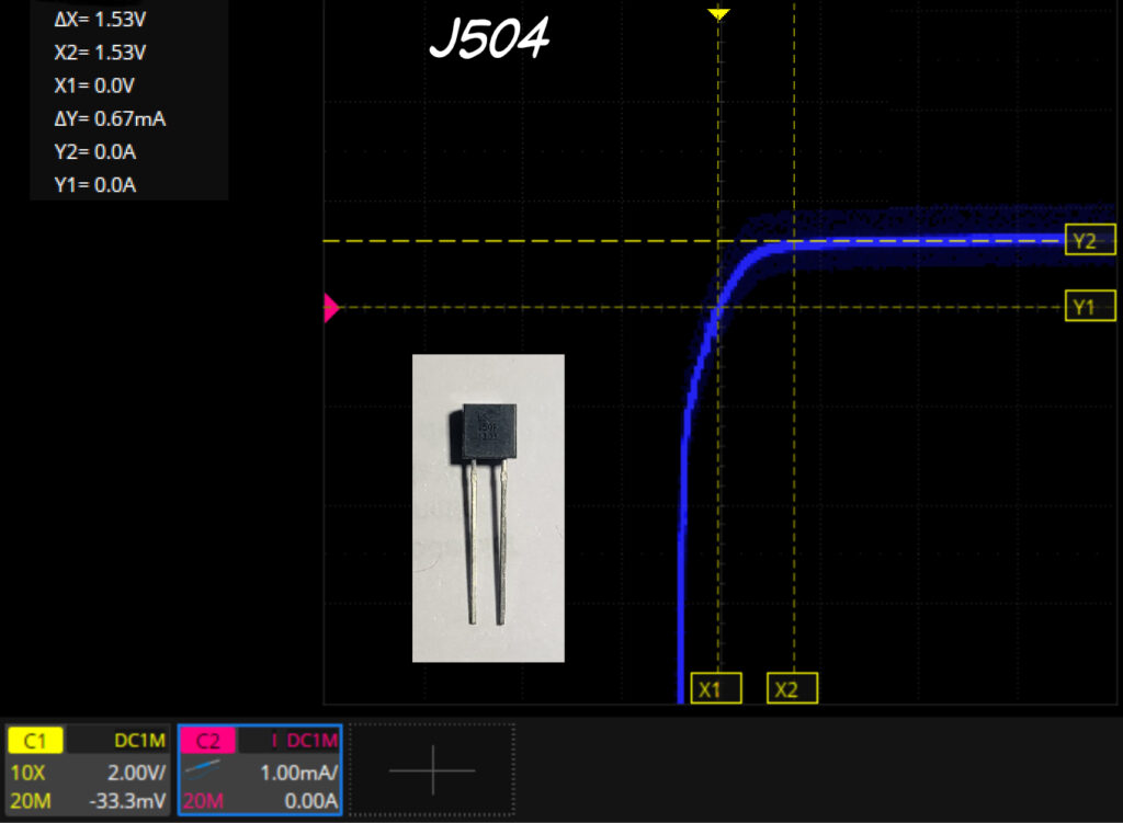V-I characteristic of J504 current regulator diode