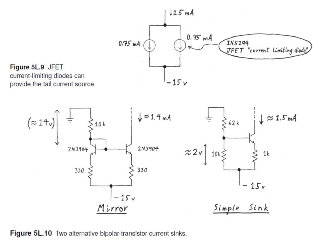 Figures 5L.9 and 5L.10 showing 1N5294 current source diodes and BJT alternatives