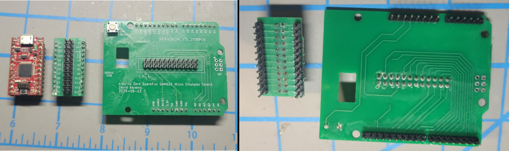 Shield and daughterboard built with Single and Double Row Headers