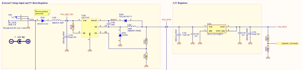Schematic of Arduino Zero power scheme