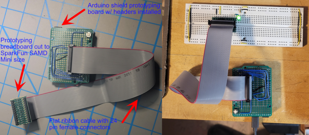 Picture of prototype of Arduino Zero SAMD21 emulator 