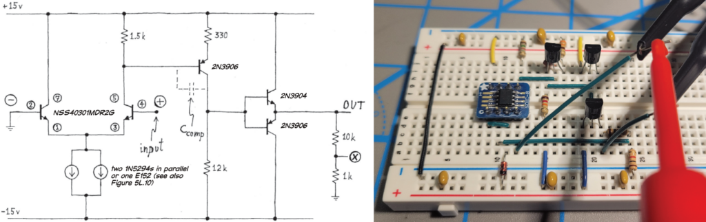 Figure 5L.15 differential amplifier built with dual match BJT.