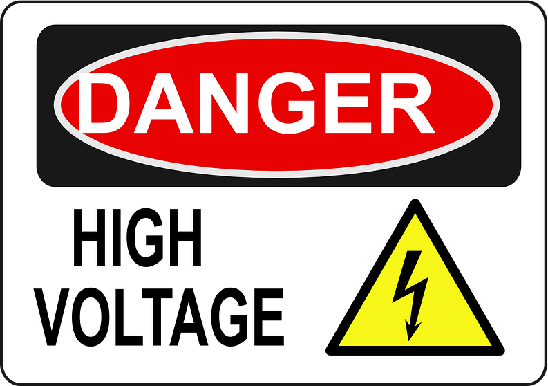 Danger! High Voltage. warning sign