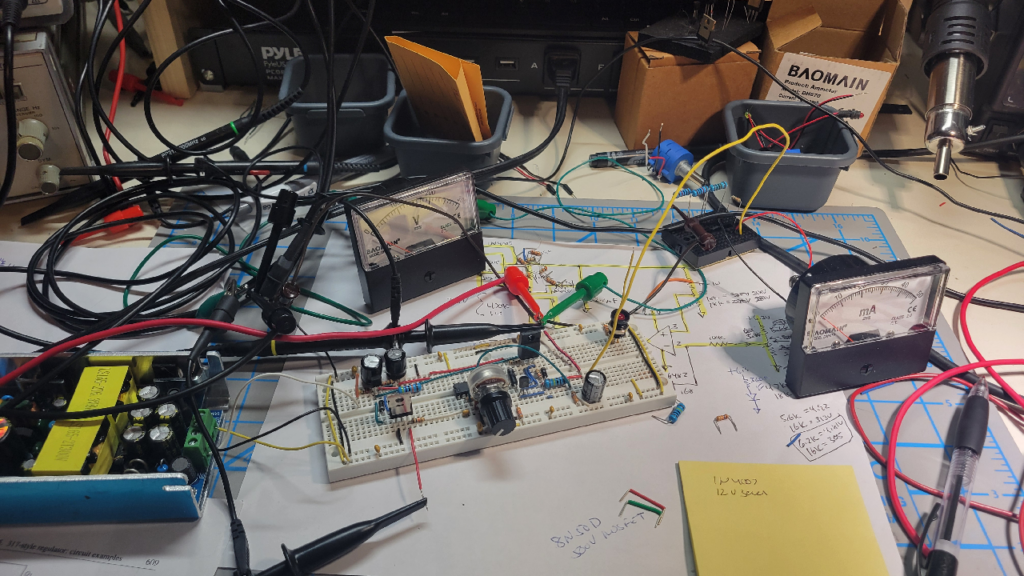 High-voltage power supply breadboard under test