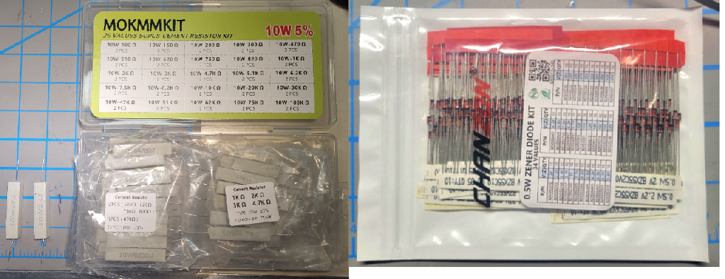 10W power resistor kit and zener diode kit