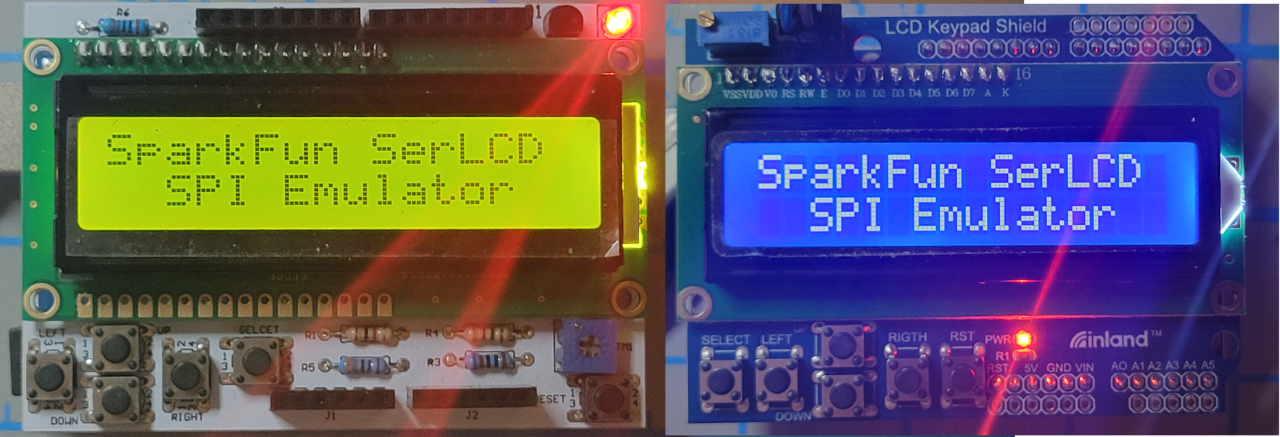 Comparison of positive display LCD (left) and negative display LCD (right)